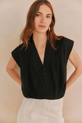 Hoss Intropia Guadalupe. Blusa com franzidos Preto