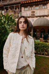 Hoss Intropia Eider. casaco jacquard Ecru