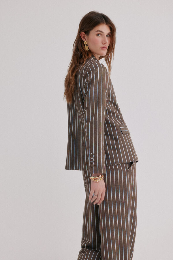 Hoss Intropia Elia. blazer &agrave;s riscas Castanho