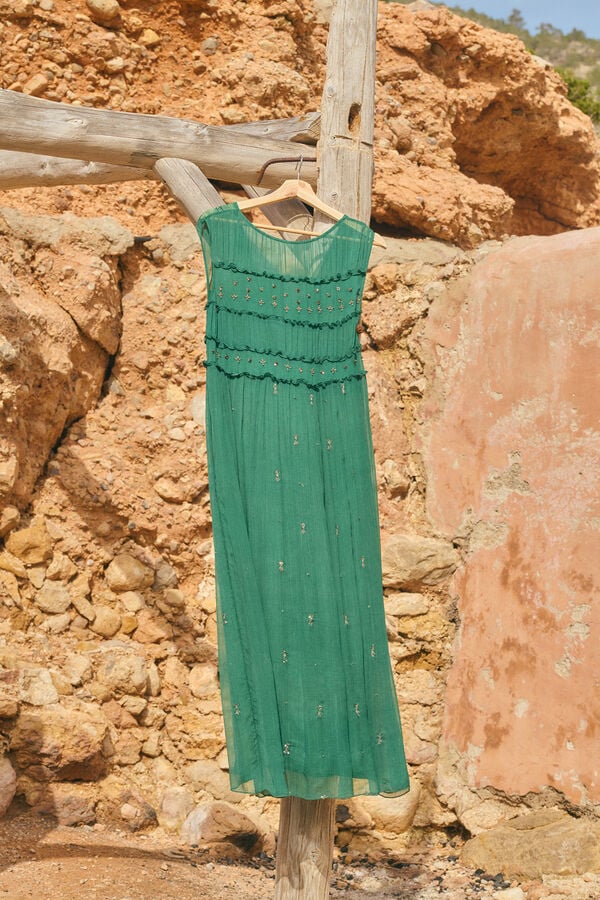 Hoss Intropia Luciana. Vestido con aplicaciones Verde