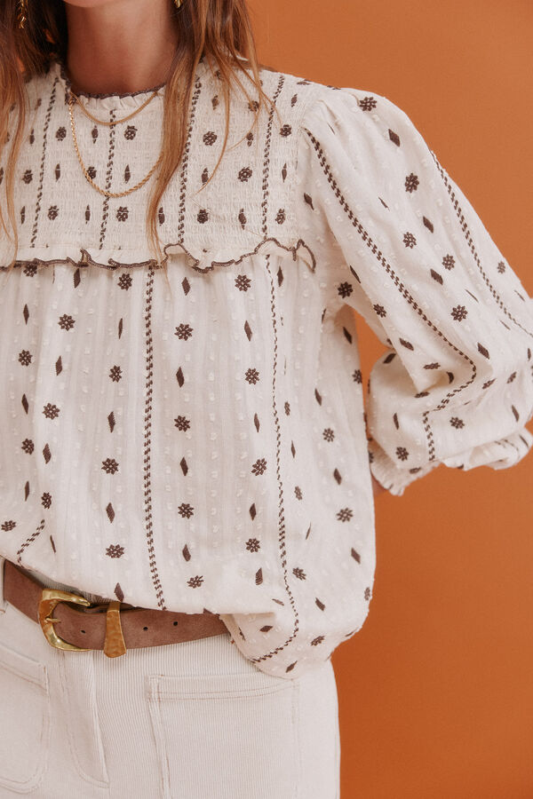 Hoss Intropia Catalina. Blusa con canesú Blanco