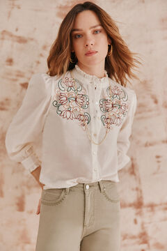 Hoss Intropia Casilda. Blusa bordada. Marfil