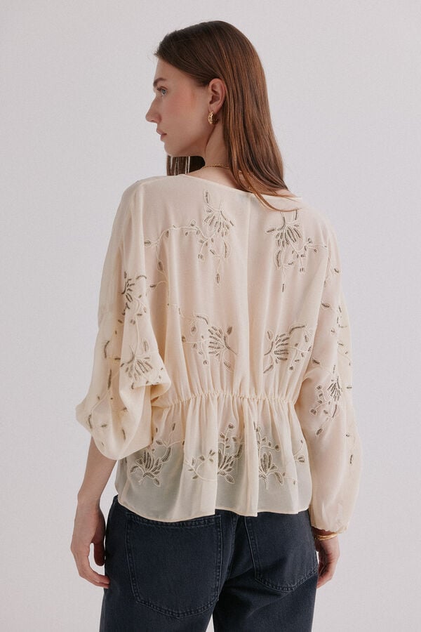 Hoss Intropia Catena. Blusa bordada Verde