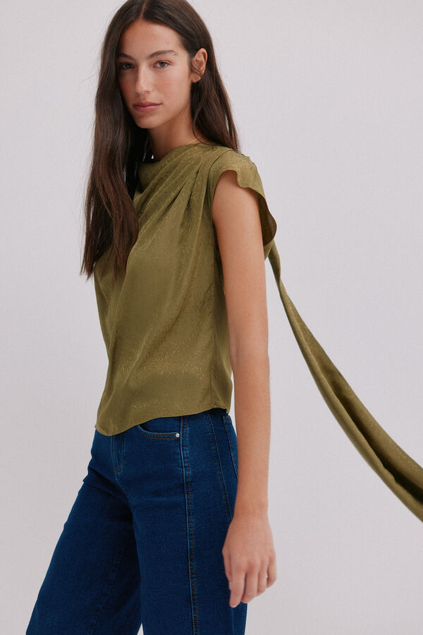 Hoss Intropia Charlotte. Top drapeado Verde