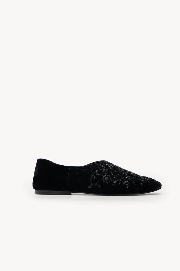 Hoss Intropia Maira. Babuchas de terciopelo Negro