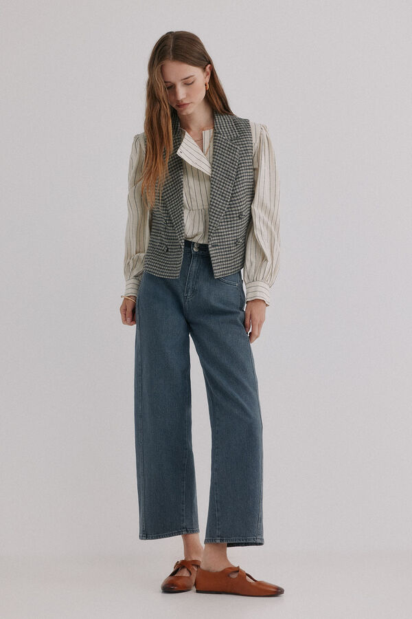 Hoss Intropia Bibiana. Calça jeans trespassada Cinzento