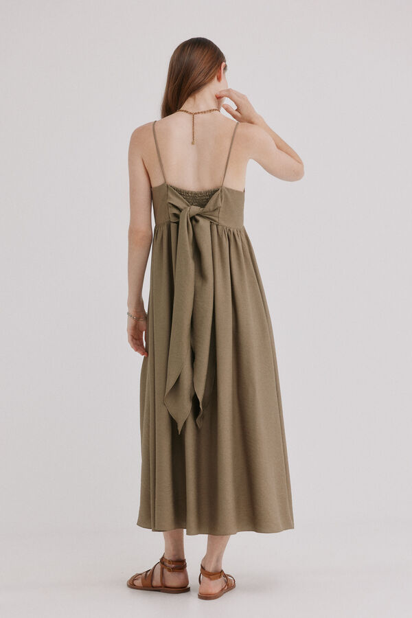 Hoss Intropia Asunci&oacute;n. Vestido lazada Kaki