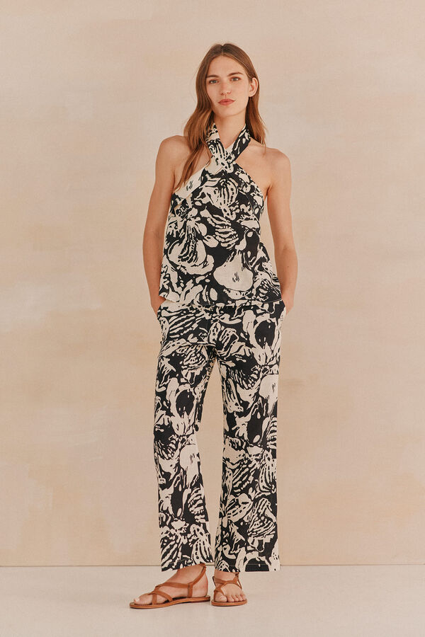 Hoss Intropia Gia. Top escote halter Marfil