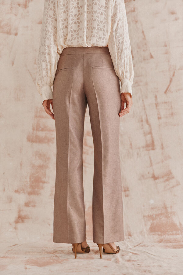 Hoss Intropia Pilar. Calça larga com lurex Amarelo