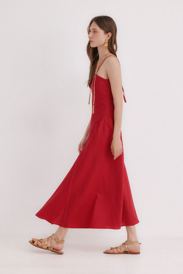 Hoss Intropia Ailin.vVestido midi vermelho Vermelho