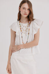 Hoss Intropia Mavie.Camiseta volantes Blanco