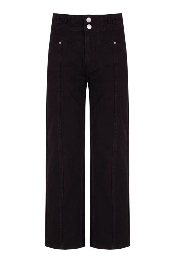 Hoss Intropia Omega. Jeans rectos con cortes Negro