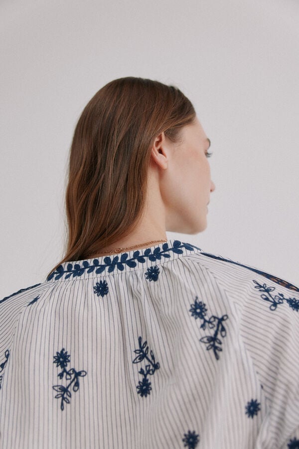 Hoss Intropia Casey. Blusa &agrave;s riscas Azul