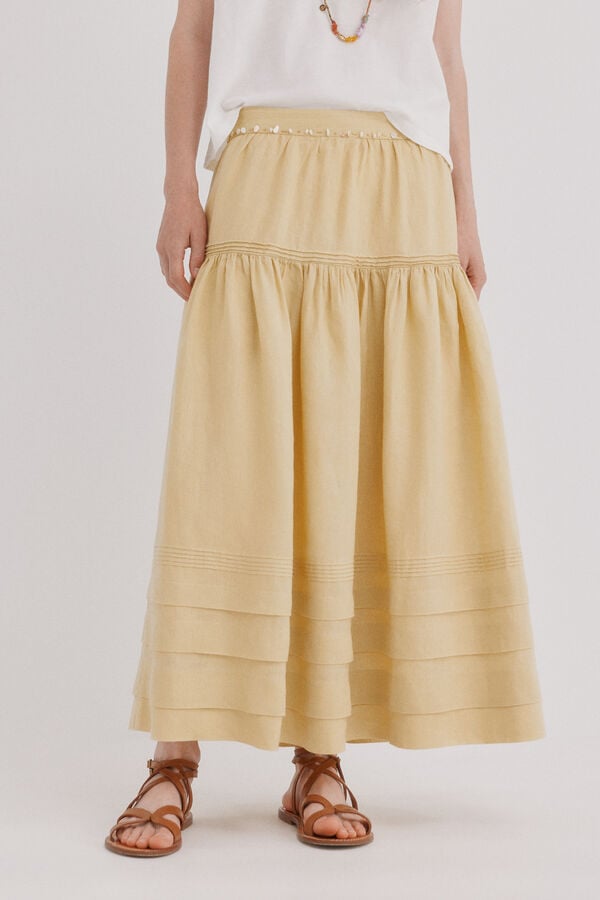 Hoss Intropia Rufina. Saia com pregas Amarelo