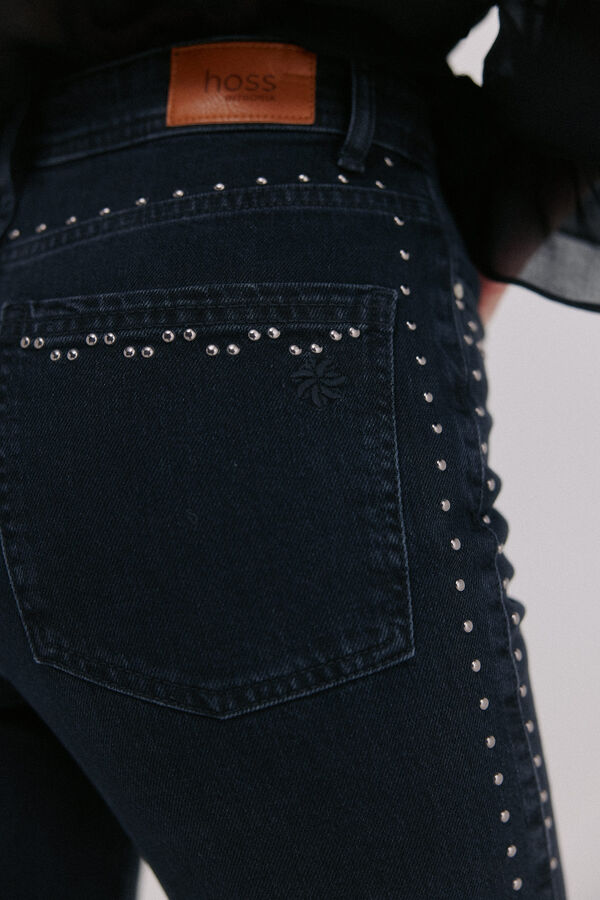 Hoss Intropia Basileia. Calça jeans com tachas Cinzento