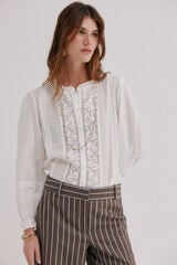 Hoss Intropia Caridad. Blusa rom&acirc;ntica Ecru