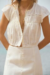 Hoss Intropia Cira. Blusa de linho Ecru