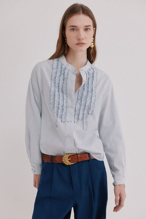 Hoss Intropia Carmen. Blusa manga comprida Azul