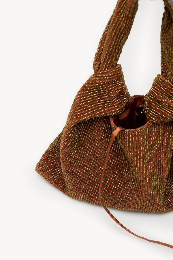 Hoss Intropia Nora. Bolsa de veludo com contas Castanho