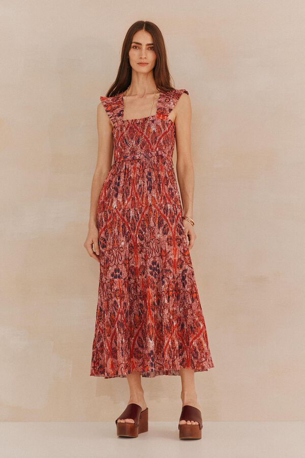 Hoss Intropia Alma. Vestido étnico Estampado rojo