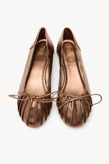 Hoss Intropia Maite. Sabrinas franzidas de pele Castanho