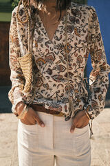 Hoss Intropia Adela. Top estampado Ecru