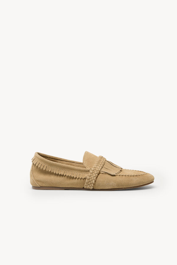Hoss Intropia Laia. Mocassim franjas croute  Castanho