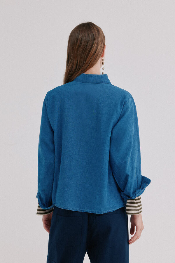 Hoss Intropia Coria. Camisa de ganga Azul
