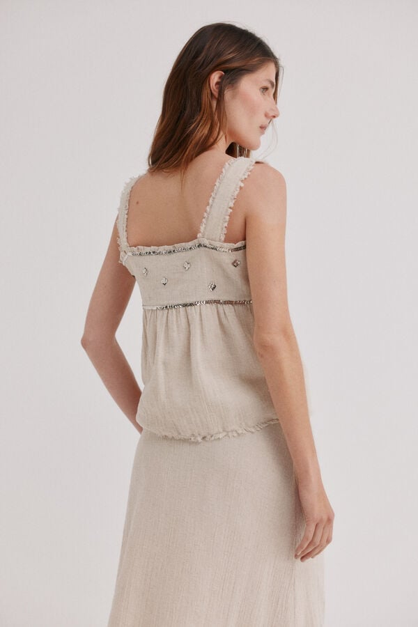 Hoss Intropia Cassia. Blusa de al&ccedil;as Ecru