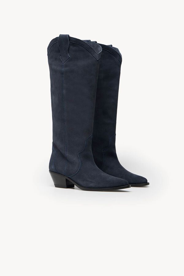 Hoss Intropia Nadia. Botas altas de serraje Gris