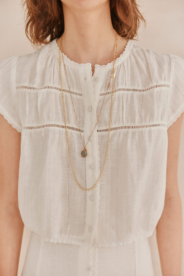 Hoss Intropia Cira. Blusa de lino Marfil