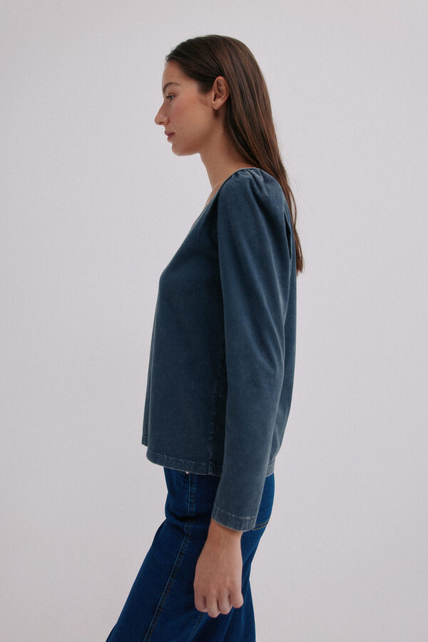 Hoss Intropia Monserrat. Camiseta efecto lavado Azul