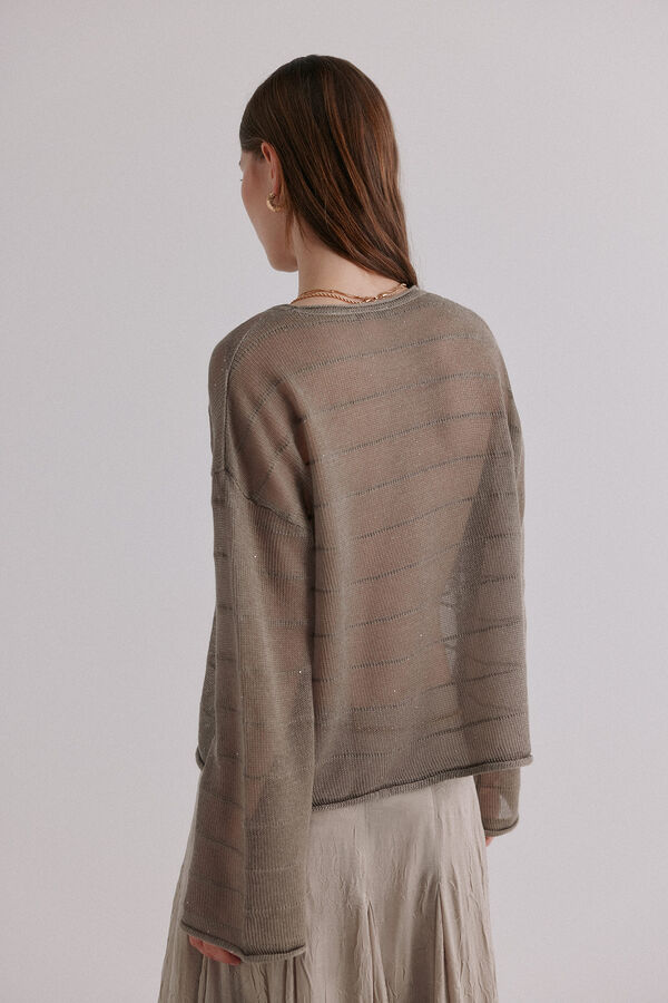 Hoss Intropia Nicole. Jersey con lentejuelas Gris