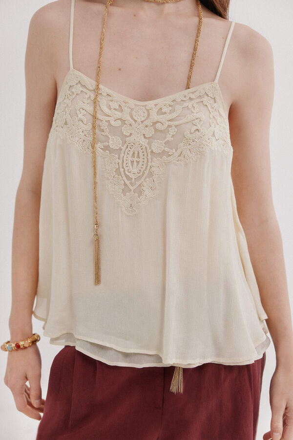 Hoss Intropia Clarissa. Top lencero Marfil