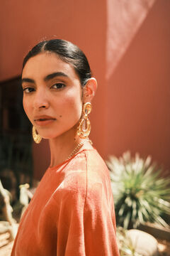 Hoss Intropia Maritza. Brincos ovais Dourado