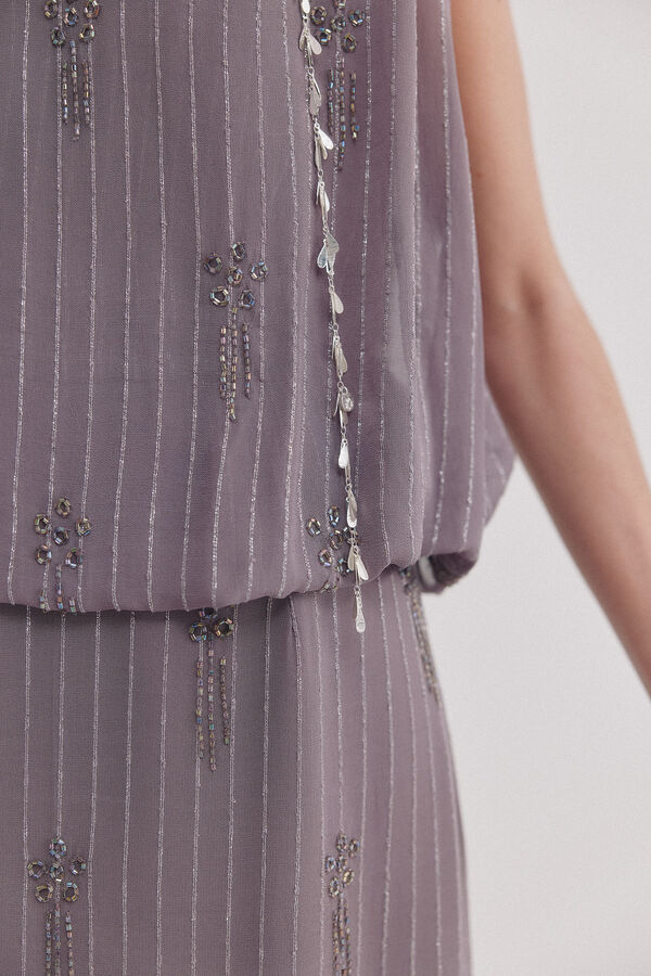 Hoss Intropia Alejandra. Vestido bordado Roxo