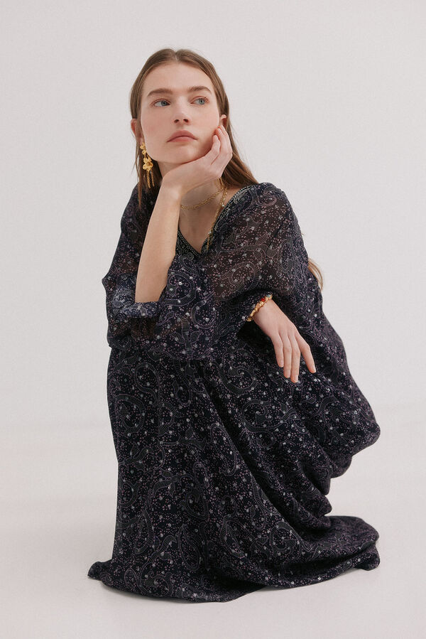 Hoss Intropia Aitana. Vestido com bordado Roxo