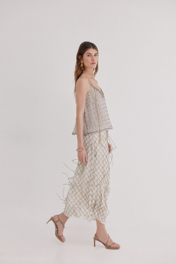 Hoss Intropia Ren&eacute;e. Saia bordada Branco