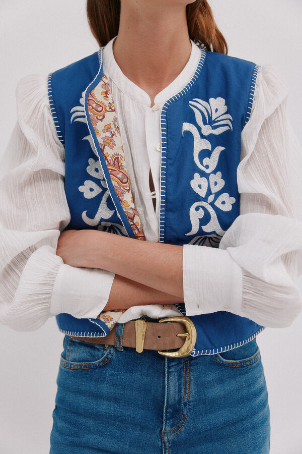 Hoss Intropia Emma. Chaleco boho Azul marino