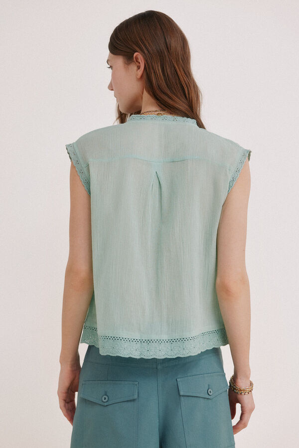 Hoss Intropia Cora. Blusa encajes Verde