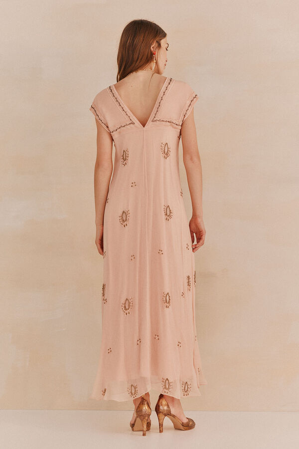 Hoss Intropia Amelia. Vestido bordado Rosa