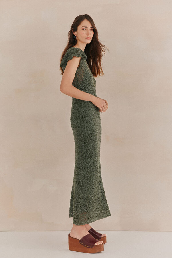 Hoss Intropia Sella. Vestido punto midi Verde oscuro