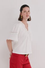 Hoss Intropia Mireia. T-shirt bordados Ecru