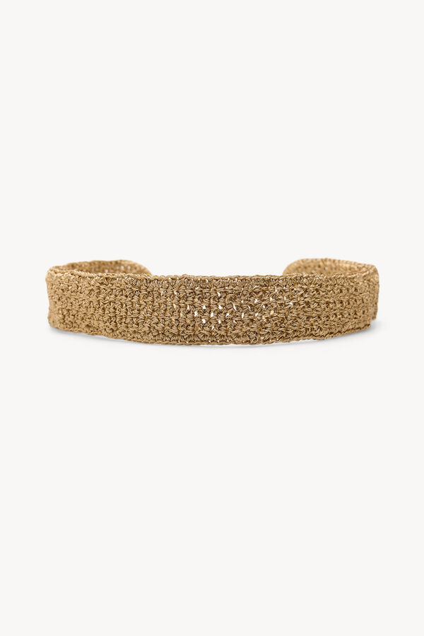 Hoss Intropia Lucrecia. Cintur&oacute;n crochet metalizado Dorado