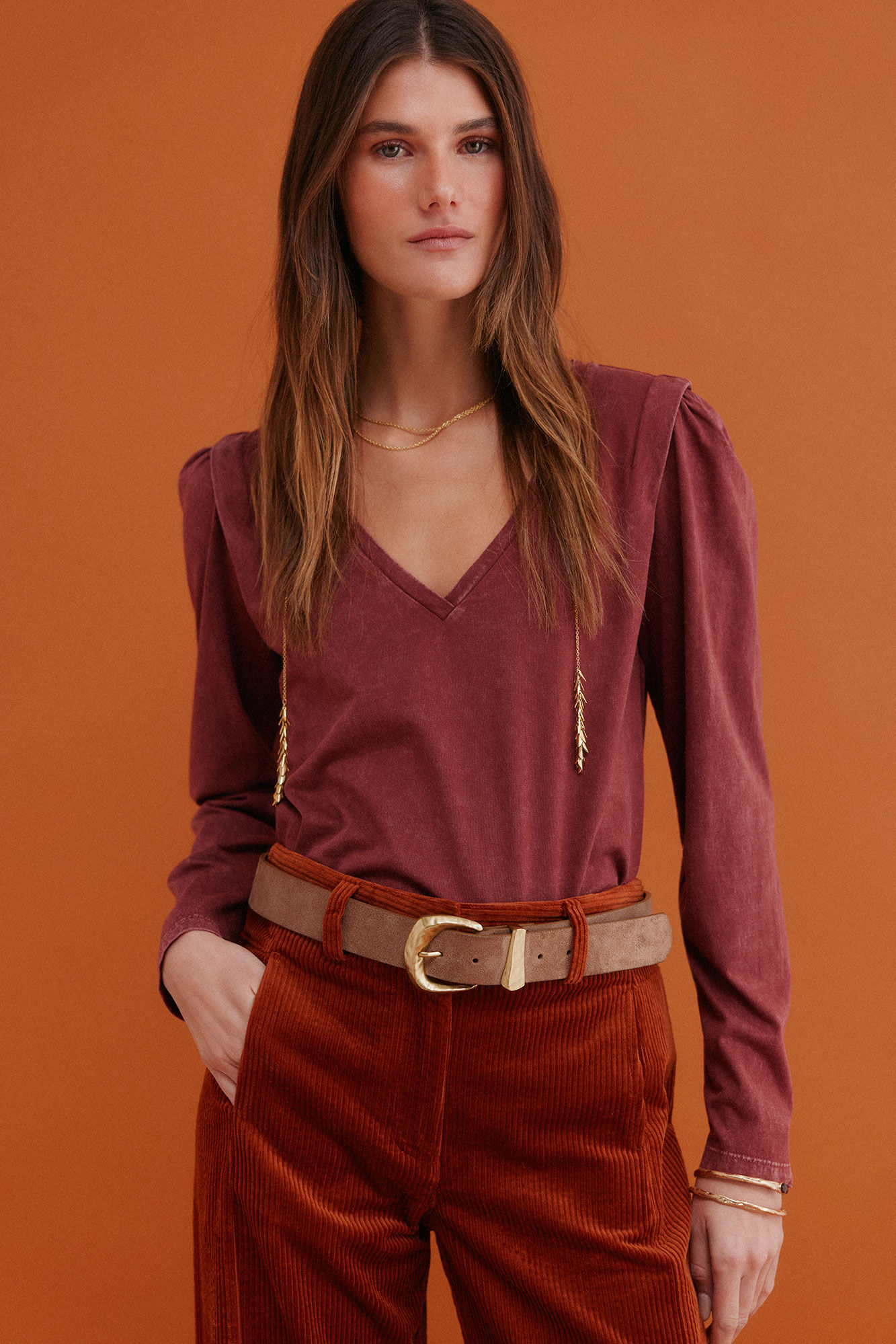 Hoss Intropia Maialen. T-shirt com efeito lavado