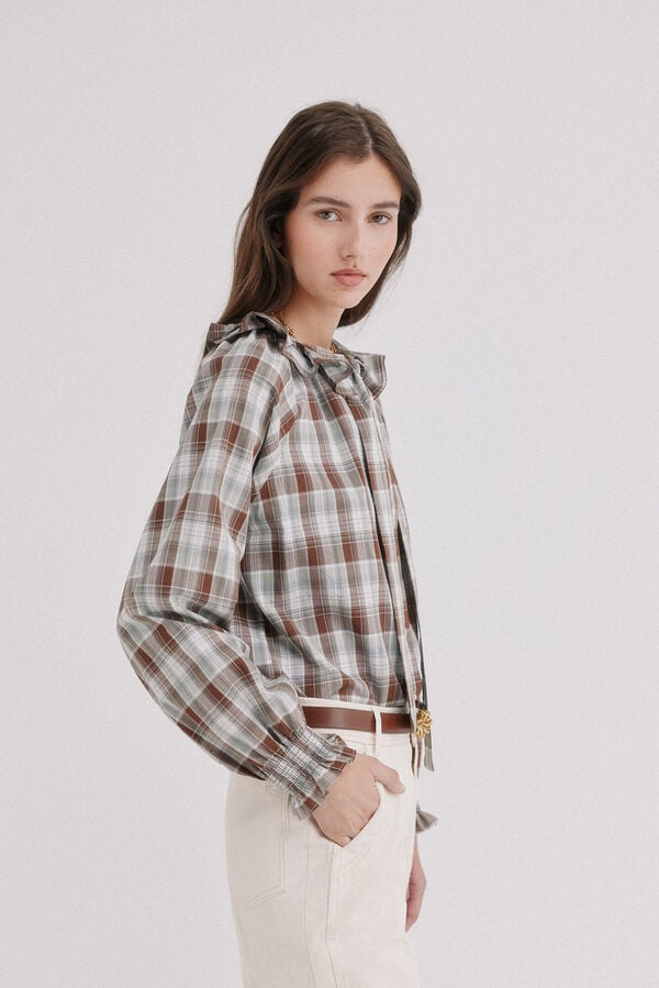 Hoss Intropia Celsa.Blusa aos quadrados Azul