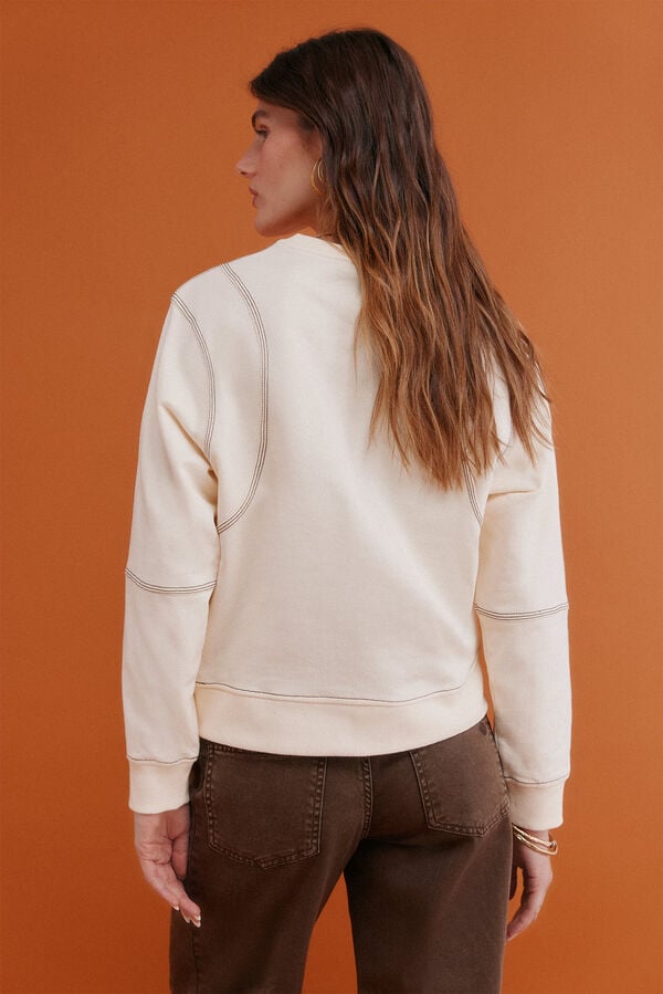 Hoss Intropia Mila. Sudadera bordada Beige