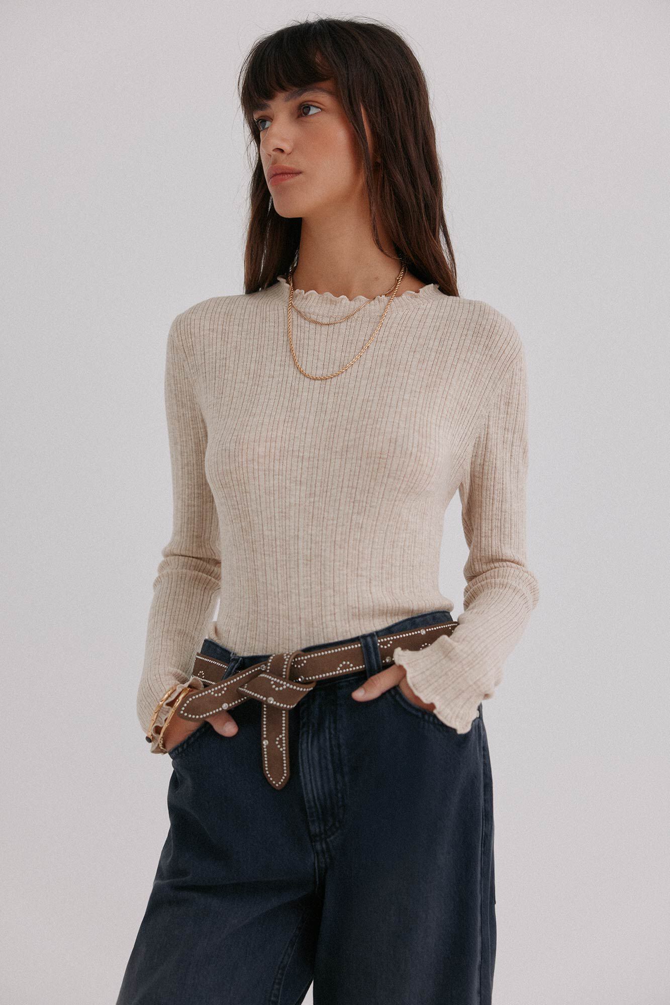 Hoss Intropia Nidia. Top com detalhe de ondas