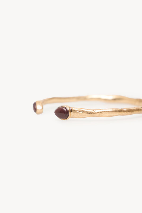 Hoss Intropia Leslie. Brazalete piedra bañado en oro Beige