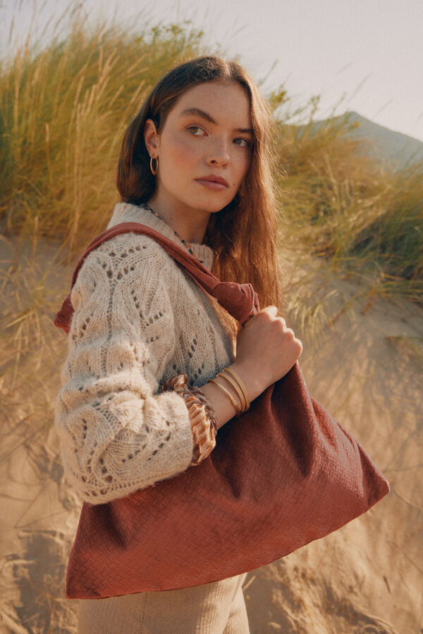 Hoss Intropia Nuria. Saco terciopelo grabado Marron